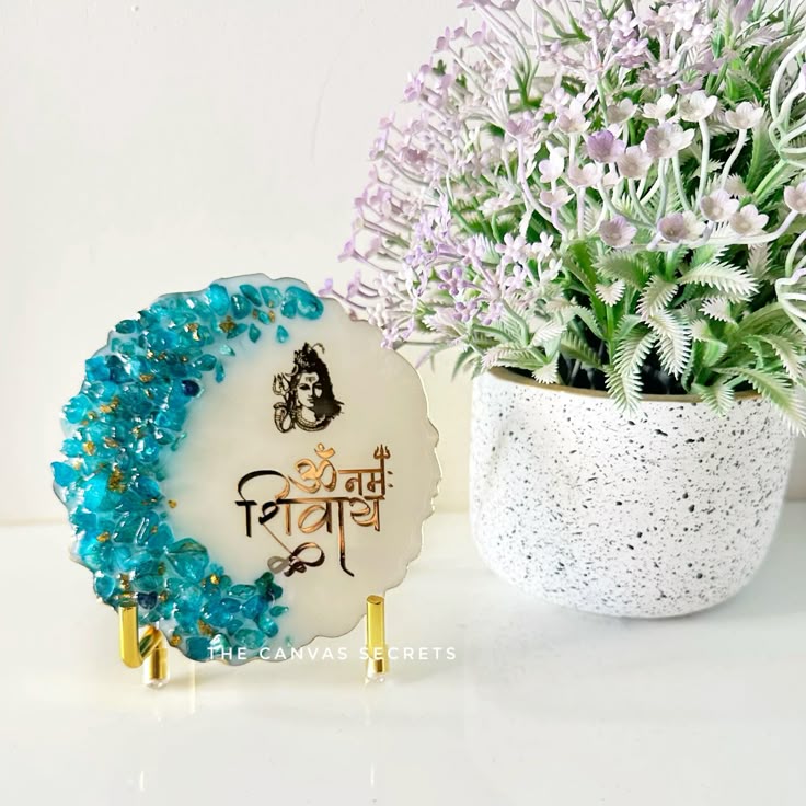 Shiva Mantra Crystal Resin Desk Frame