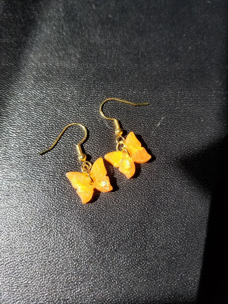 Golden Flight Resin Butterfly Earrings