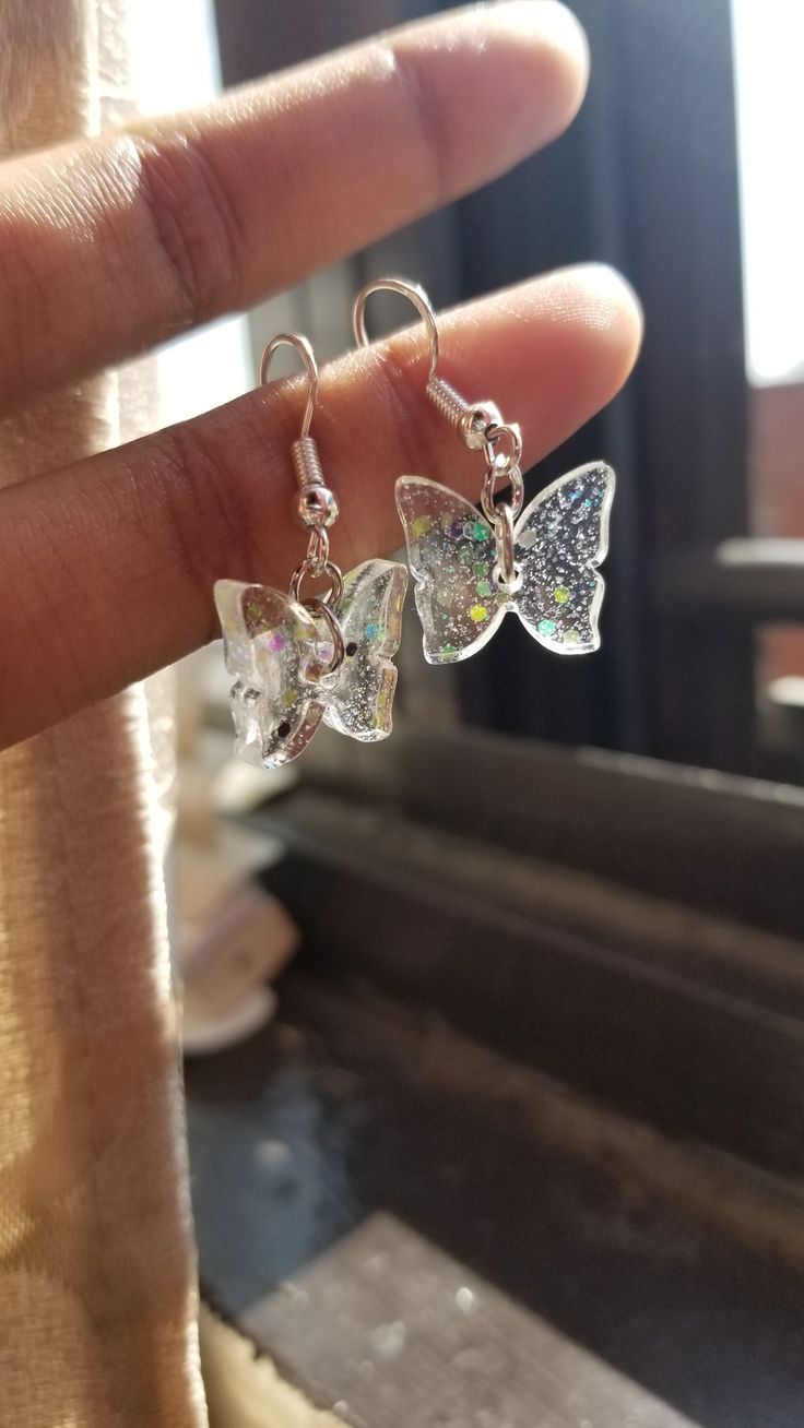 Golden Flight Resin Butterfly Earrings
