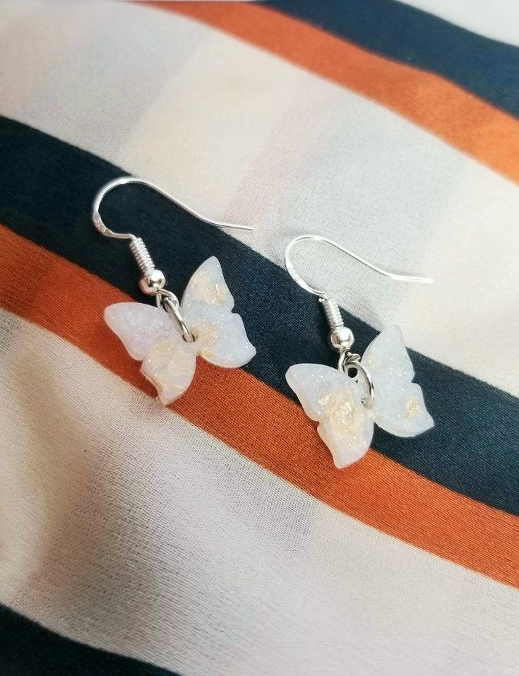 Golden Flight Resin Butterfly Earrings