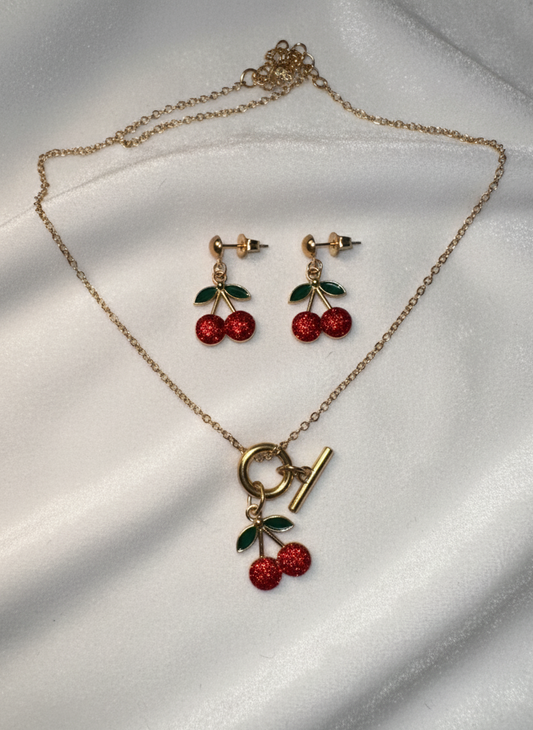 cherry jewellery set