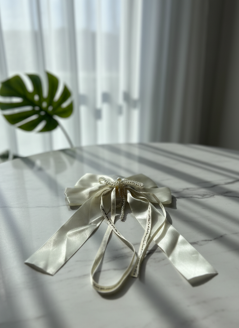white long elegant bow