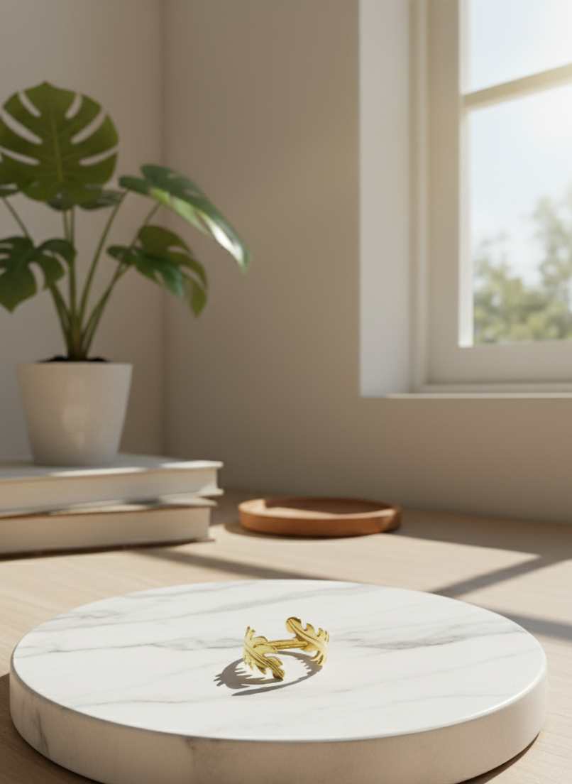 golden anti tarnish ring