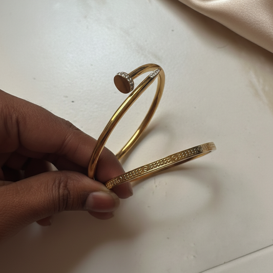 double bracelet with nail peice